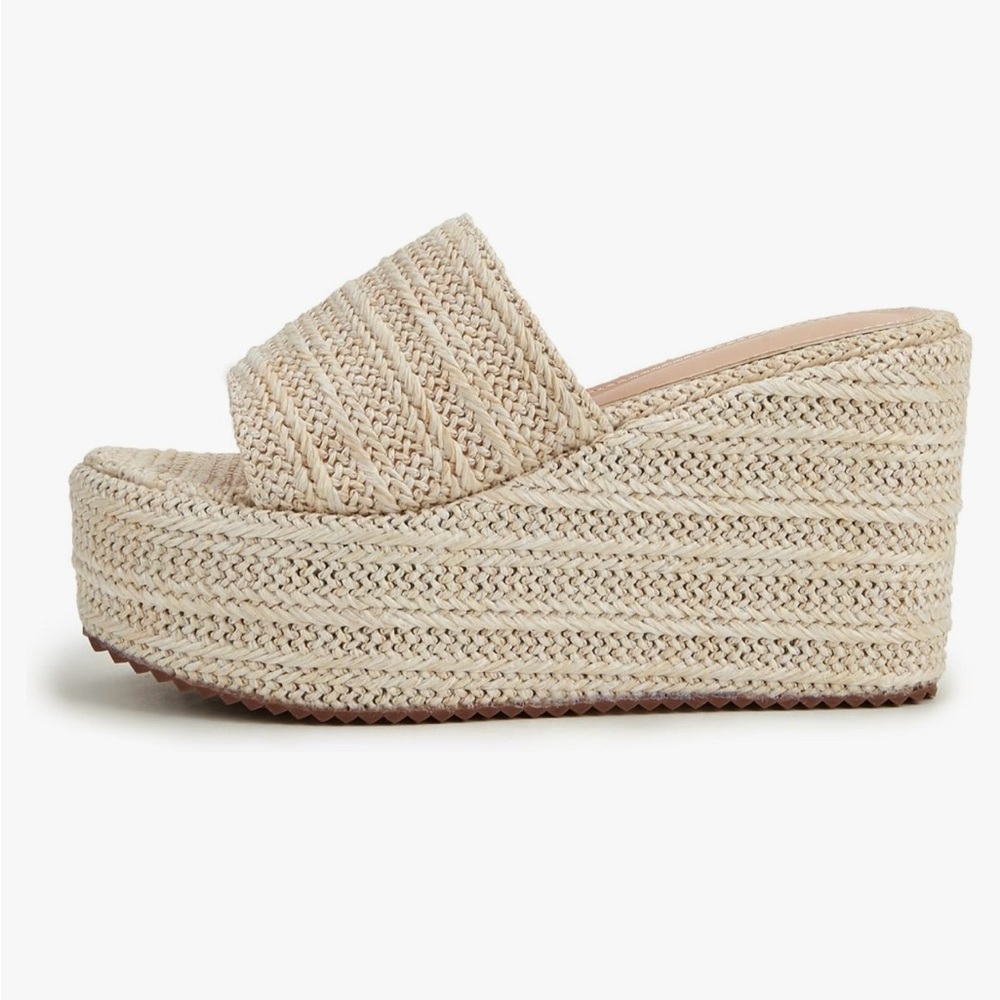 Platform Espadrille Wedge Sandals Raffia Open Toe Slides Women’s Summer | Size 9 - Picture 1 of 9